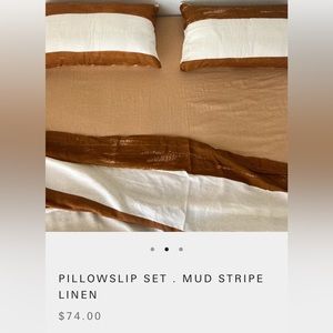 Dazed But Amazed Mud Stripe linen pillowcase set of 2